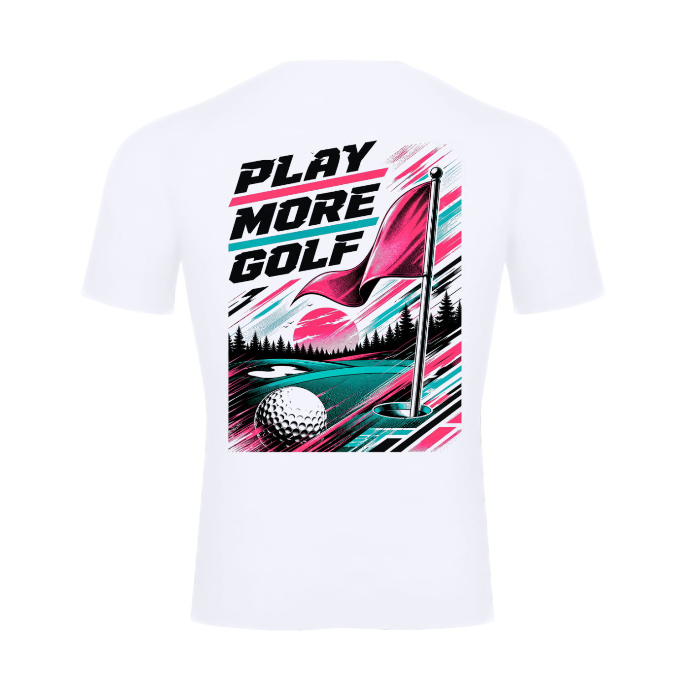 "Play More Golf" White Performance Short Sleeve T-Shirt