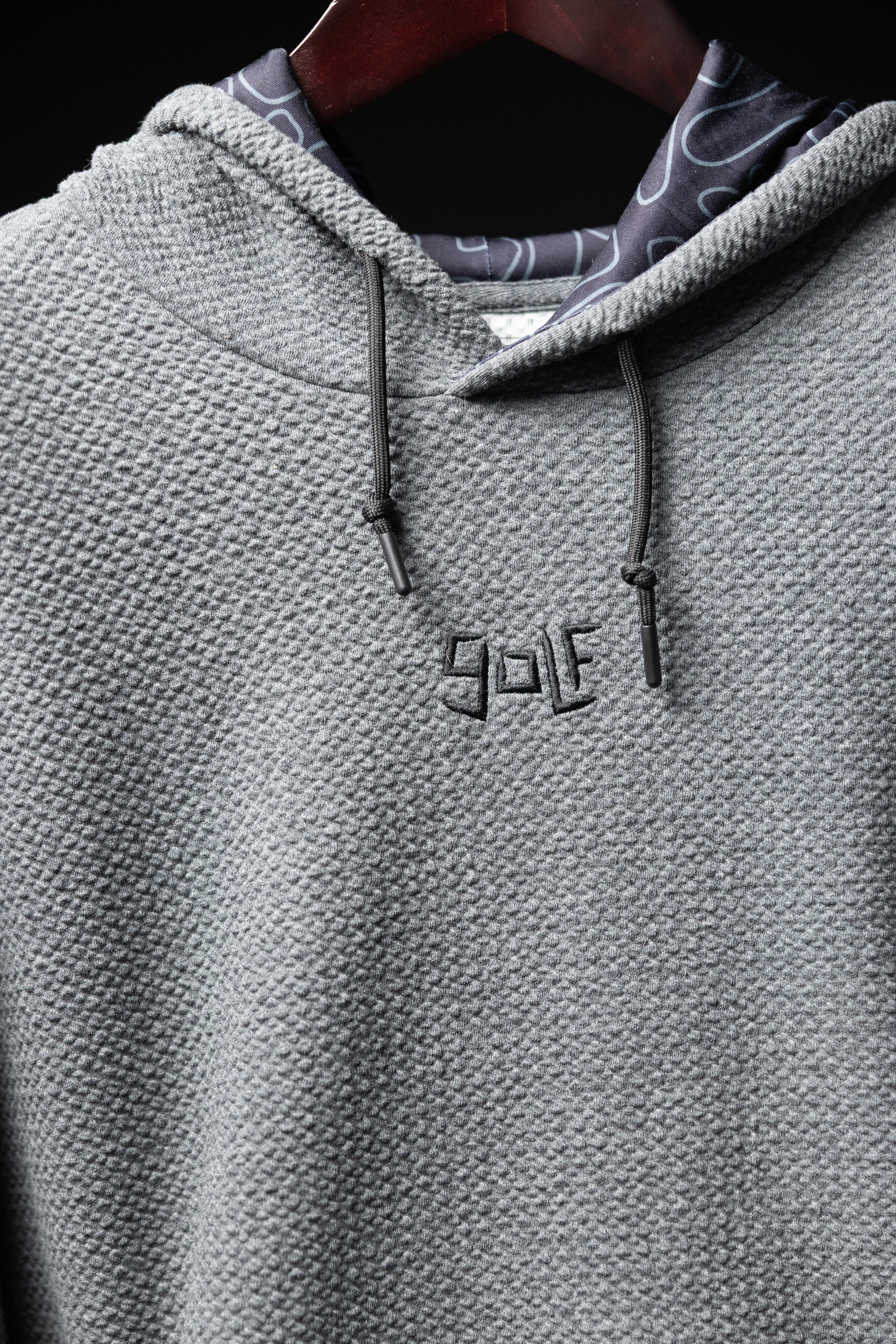Waffle Knit Cobalt Grey GOLF Hoodie