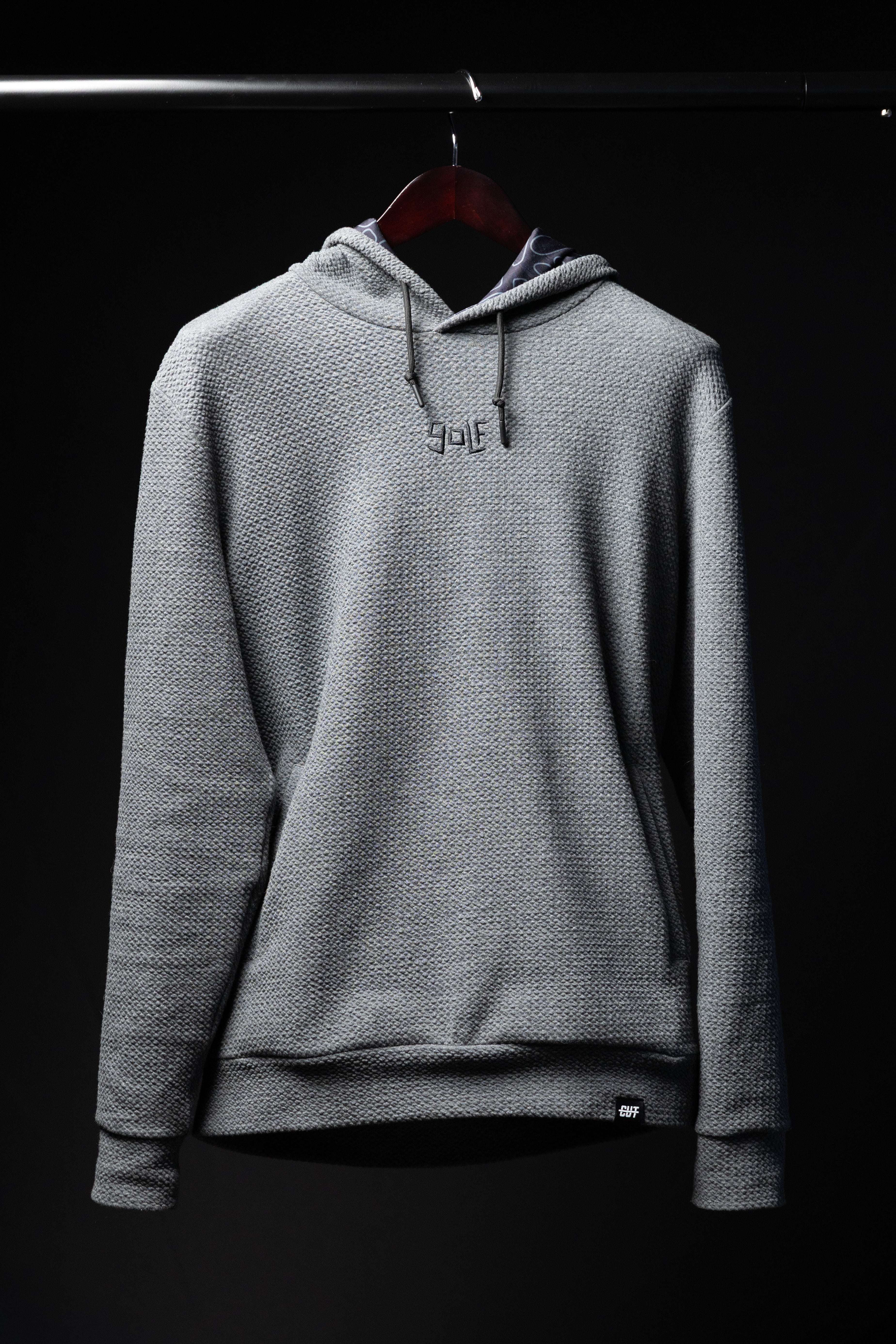Waffle Knit Cobalt Grey GOLF Hoodie