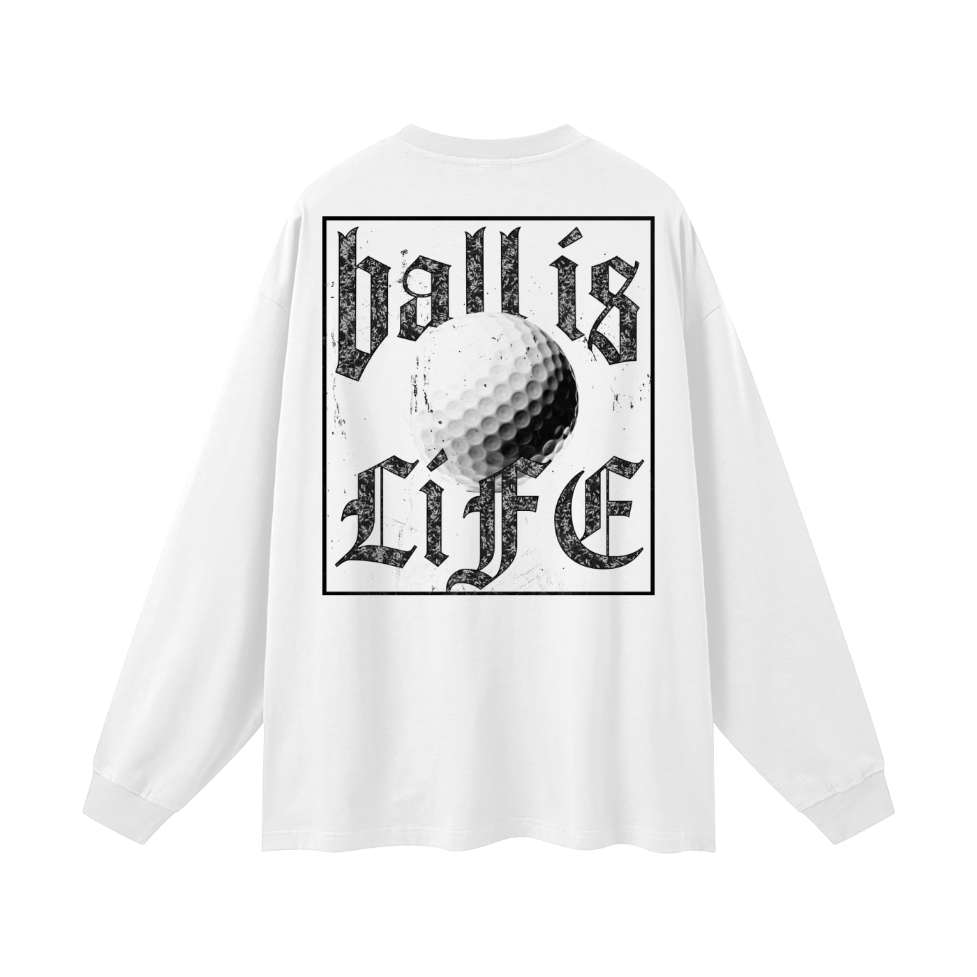 "Ball Is Life" White Oversized Unisex Long Sleeve