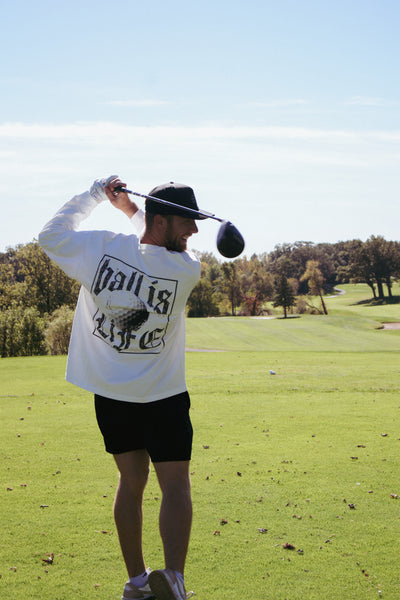 "Ball Is Life" White Oversized Unisex Long Sleeve